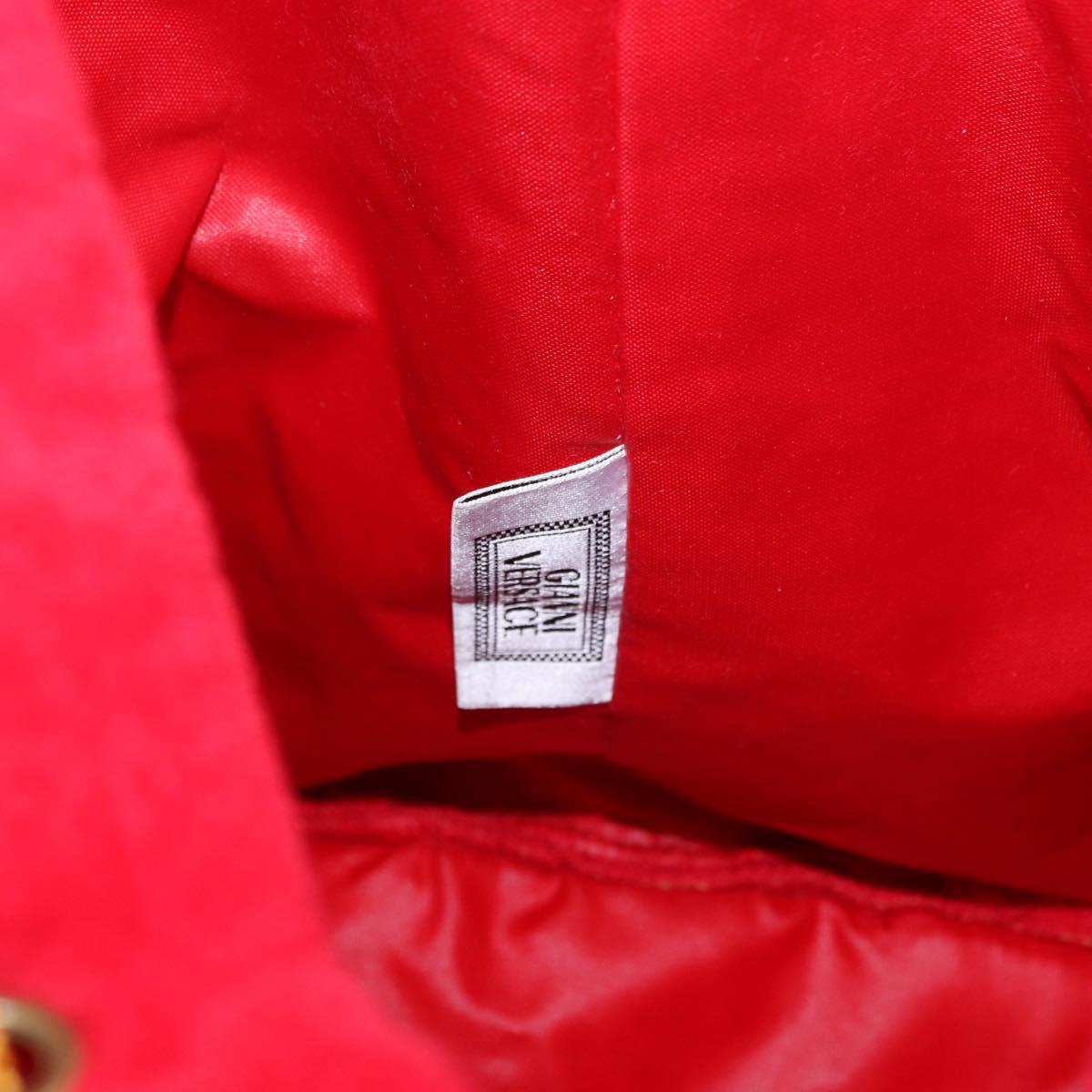 Gianni Versace Backpack Pile Red Silver Auth hk3931