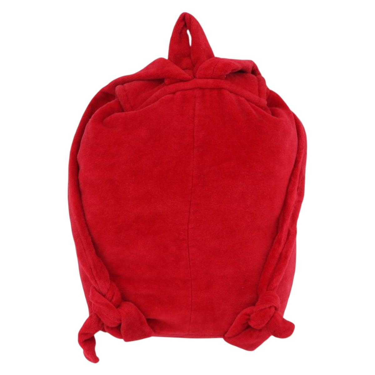 Gianni Versace Backpack Pile Red Silver Auth hk3931