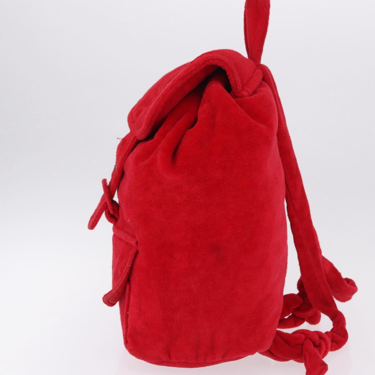 Gianni Versace Backpack Pile Red Silver Auth hk3931