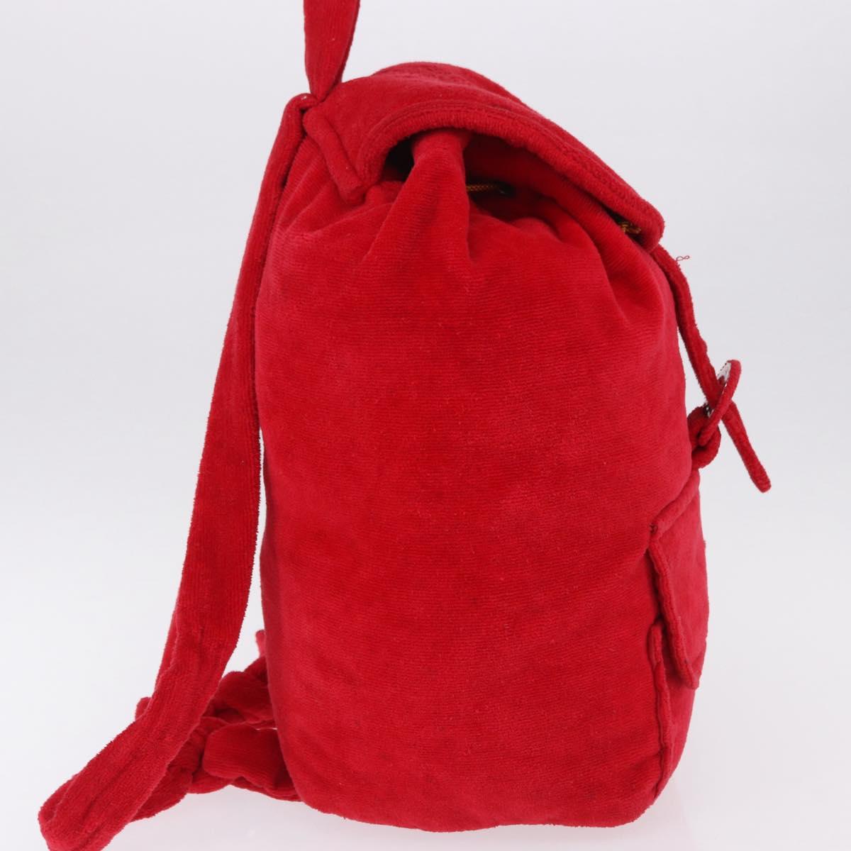 Gianni Versace Backpack Pile Red Silver Auth hk3931