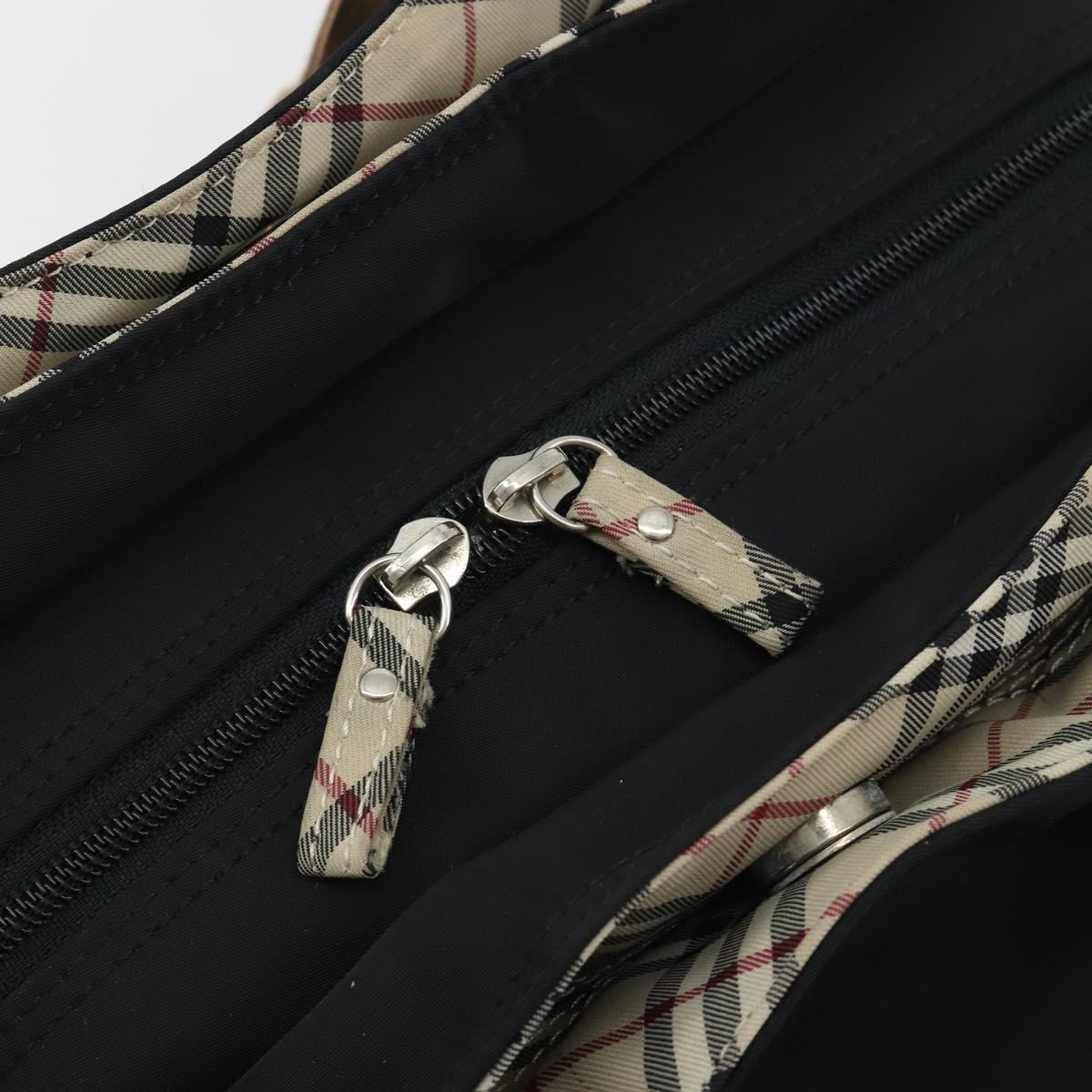 BURBERRY Hand Bag Nylon Black Silver Auth hk3932