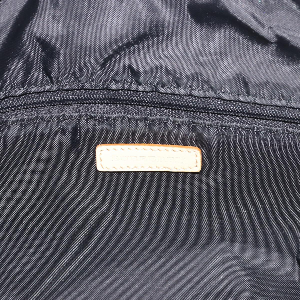 BURBERRY Hand Bag Nylon Black Silver Auth hk3932