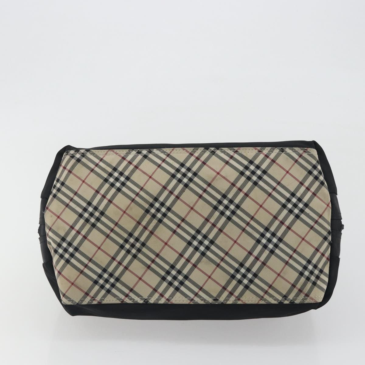 BURBERRY Hand Bag Nylon Black Silver Auth hk3932