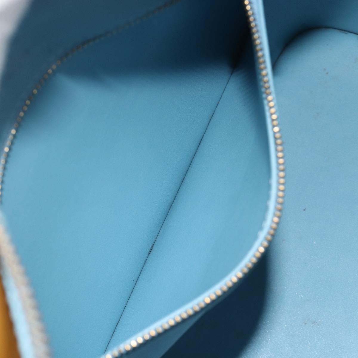 LOUIS VUITTON Monogram Vernis Houston Hand Bag Baby Blue M91005 LV Auth hk3937