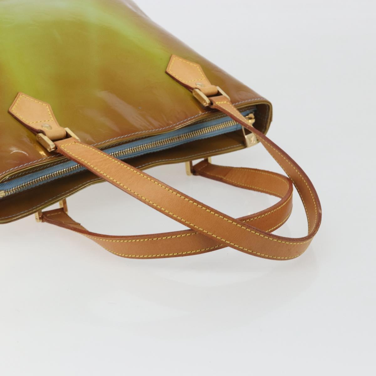 LOUIS VUITTON Monogram Vernis Houston Hand Bag Baby Blue M91005 LV Auth hk3937