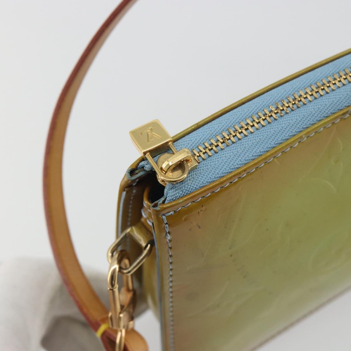 LOUIS VUITTON Monogram Vernis Lexington Pouch Baby Blue M91011 LV Auth hk3939