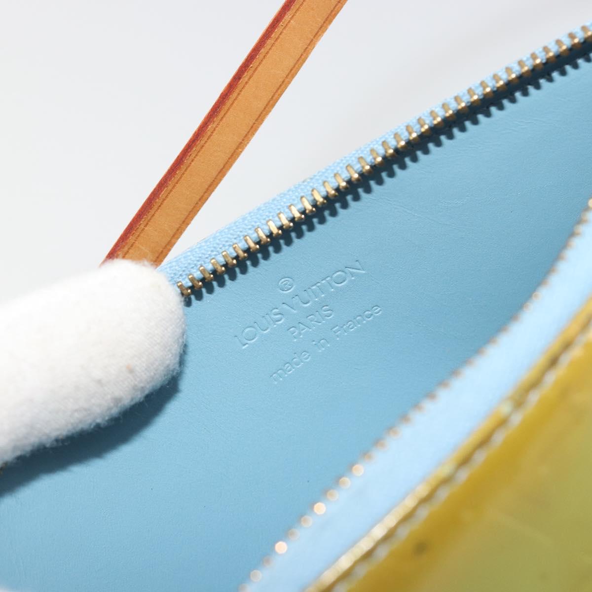 LOUIS VUITTON Monogram Vernis Lexington Pouch Baby Blue M91011 LV Auth hk3939
