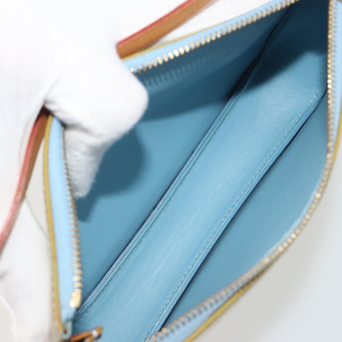 LOUIS VUITTON Monogram Vernis Lexington Pouch Baby Blue M91011 LV Auth hk3939