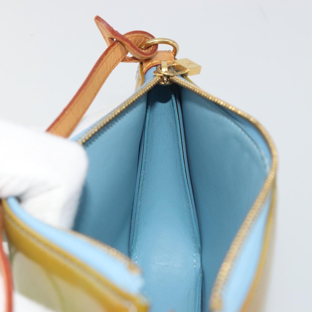 LOUIS VUITTON Monogram Vernis Lexington Pouch Baby Blue M91011 LV Auth hk3939