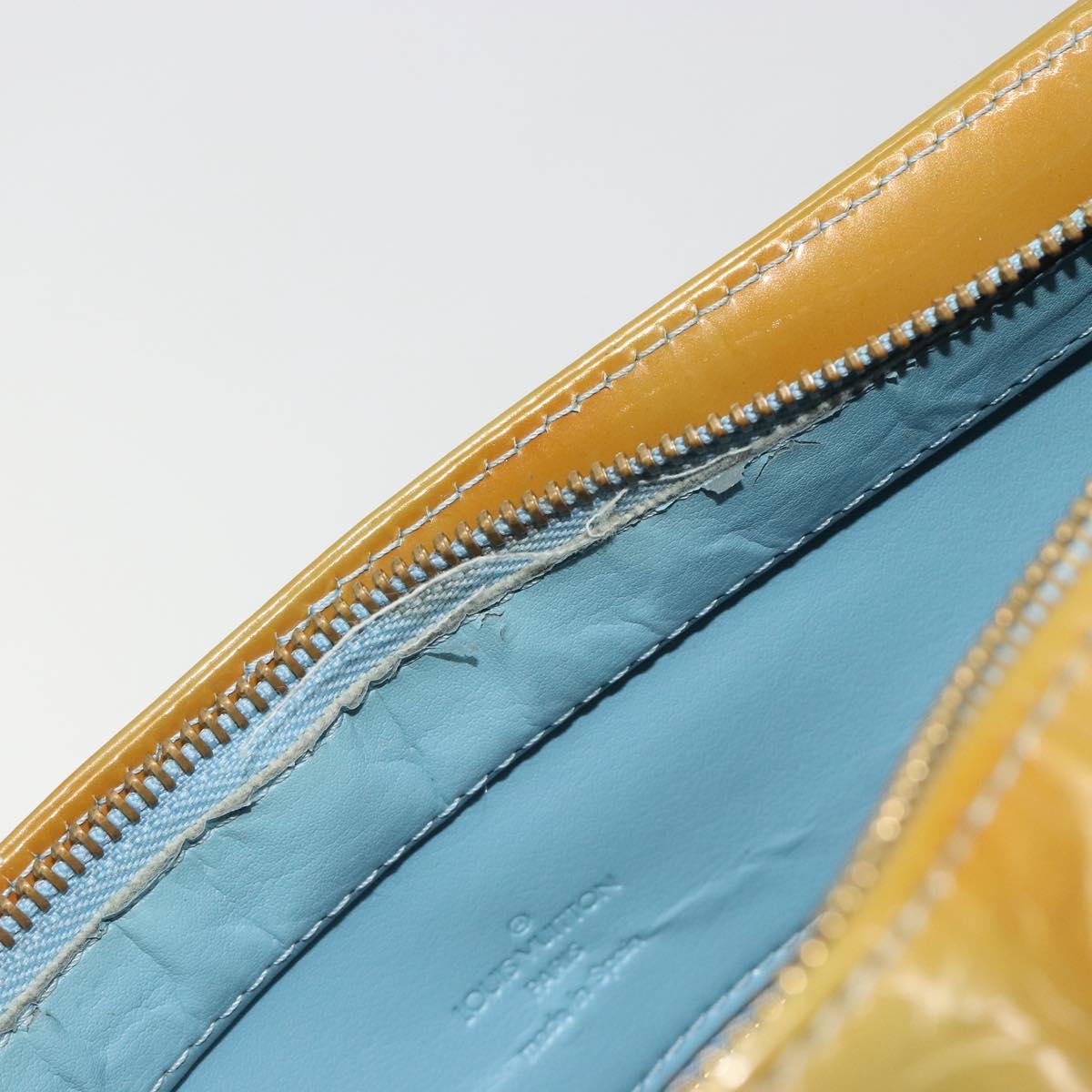 LOUIS VUITTON Monogram Vernis Houston Hand Bag Baby Blue M91005 LV Auth hk3940