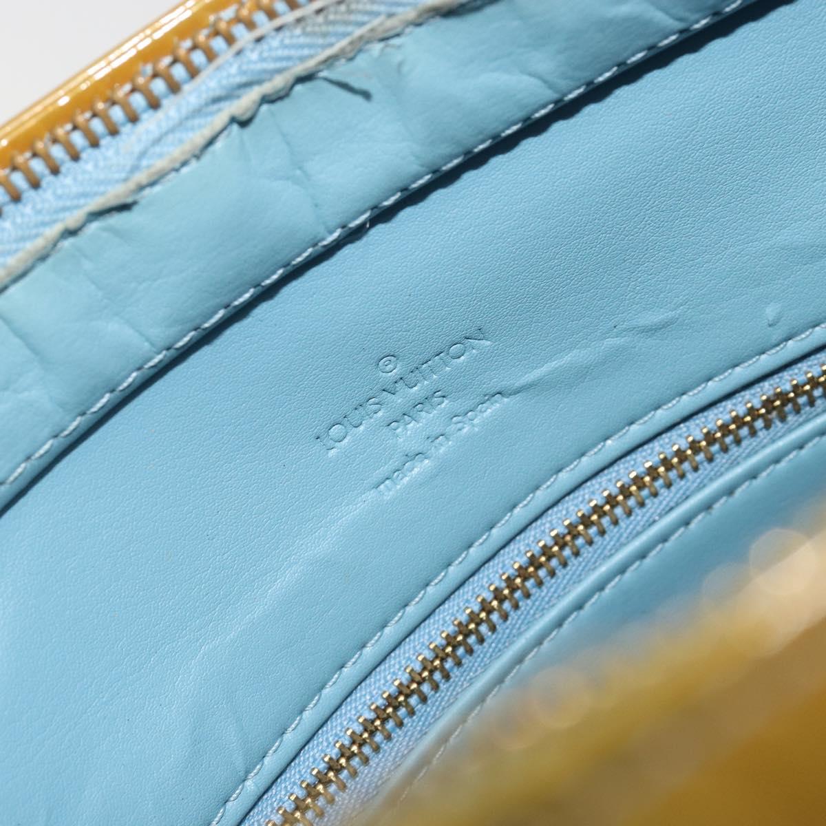 LOUIS VUITTON Monogram Vernis Houston Hand Bag Baby Blue M91005 LV Auth hk3940