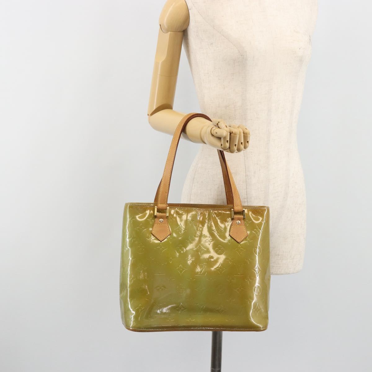 LOUIS VUITTON Monogram Vernis Houston Hand Bag Baby Blue M91005 LV Auth hk3940
