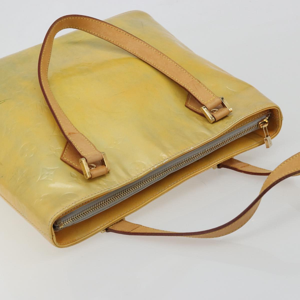 LOUIS VUITTON Monogram Vernis Houston Hand Bag Gris M91053 LV Auth hk3941