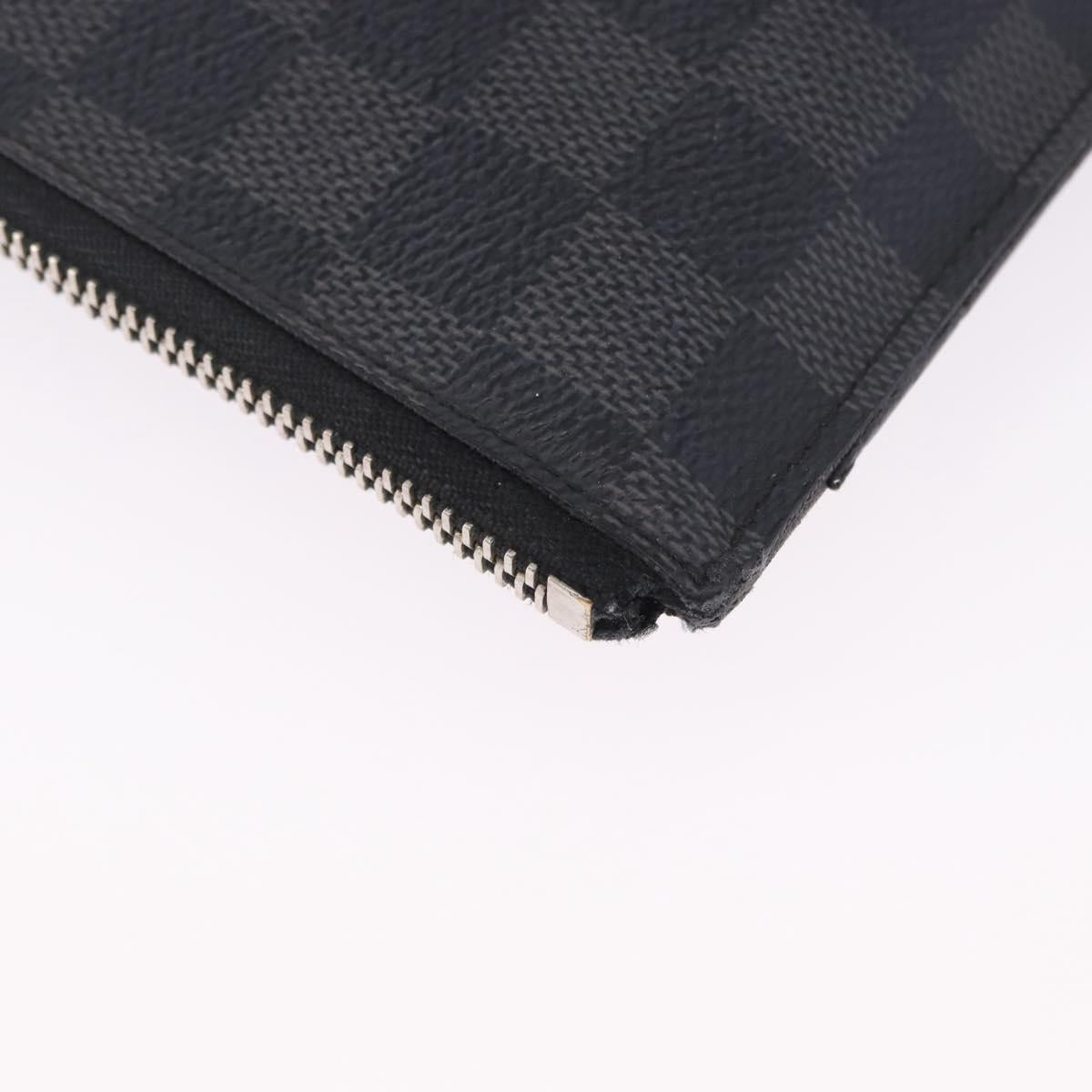 LOUIS VUITTON Damier Graphite Pochette Jules GM Clutch Bag M41501 LV Auth hk3943