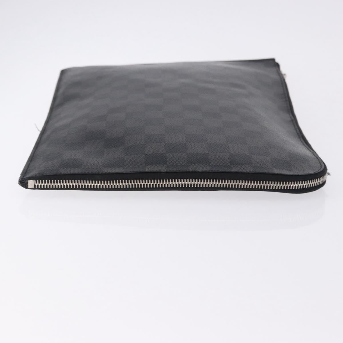 LOUIS VUITTON Damier Graphite Pochette Jules GM Clutch Bag M41501 LV Auth hk3943
