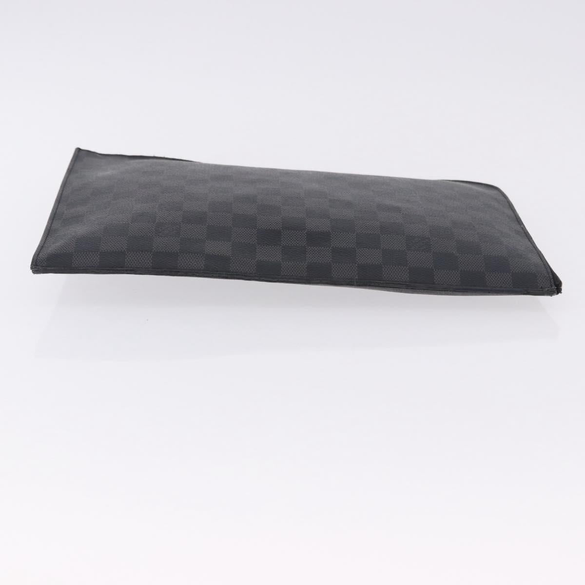 LOUIS VUITTON Damier Graphite Pochette Jules GM Clutch Bag M41501 LV Auth hk3943