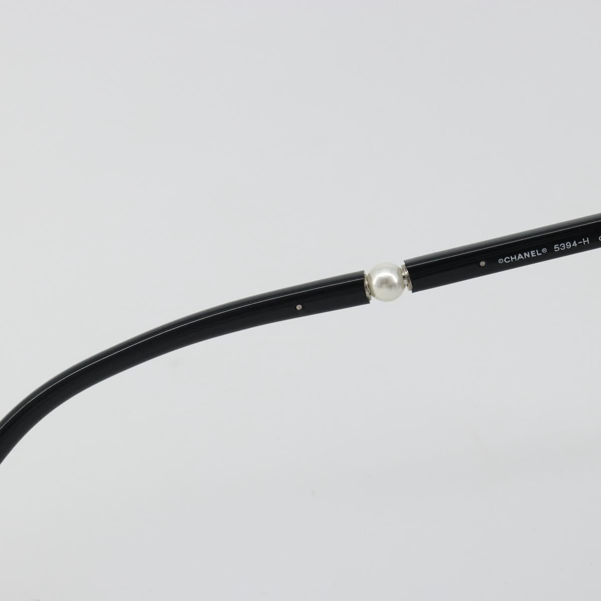 CHANEL Sunglasses Plastic Black CC Auth hk3945