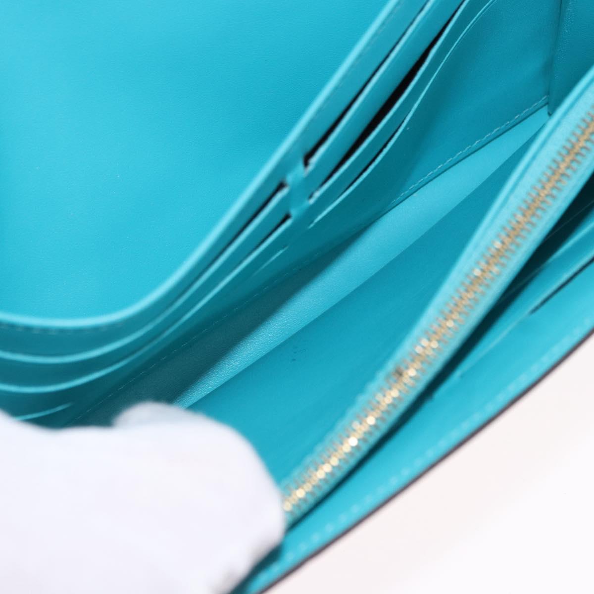 LOUIS VUITTON Monogram Vernis Portefeuille Sarah Wallet Blue M93219 Auth hk3947