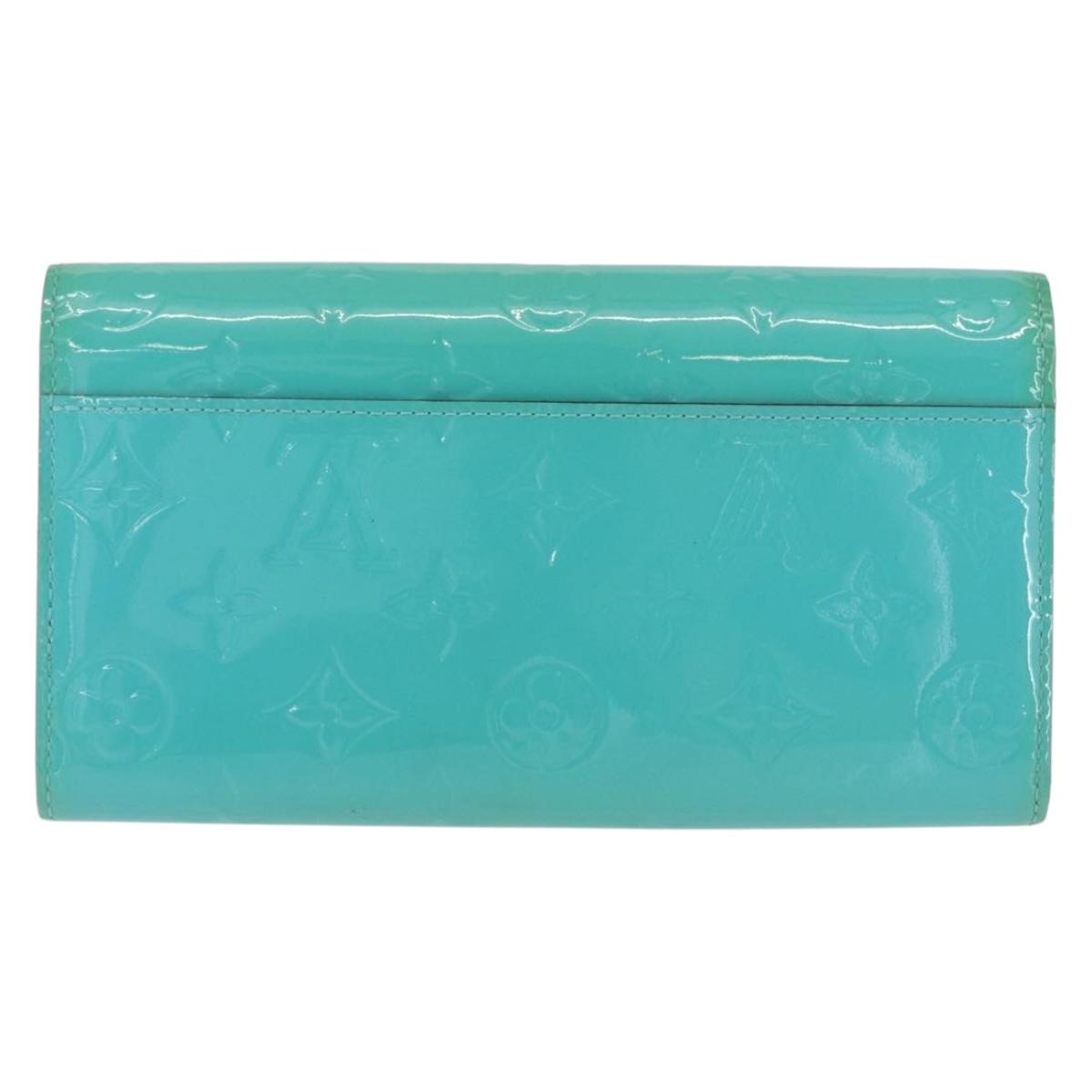 LOUIS VUITTON Monogram Vernis Portefeuille Sarah Wallet Blue M93219 Auth hk3947