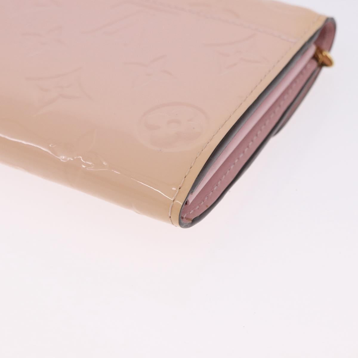 LOUIS VUITTON Vernis Portefeuille Sarah Wallet Rose Valerine M61227 Auth hk3948