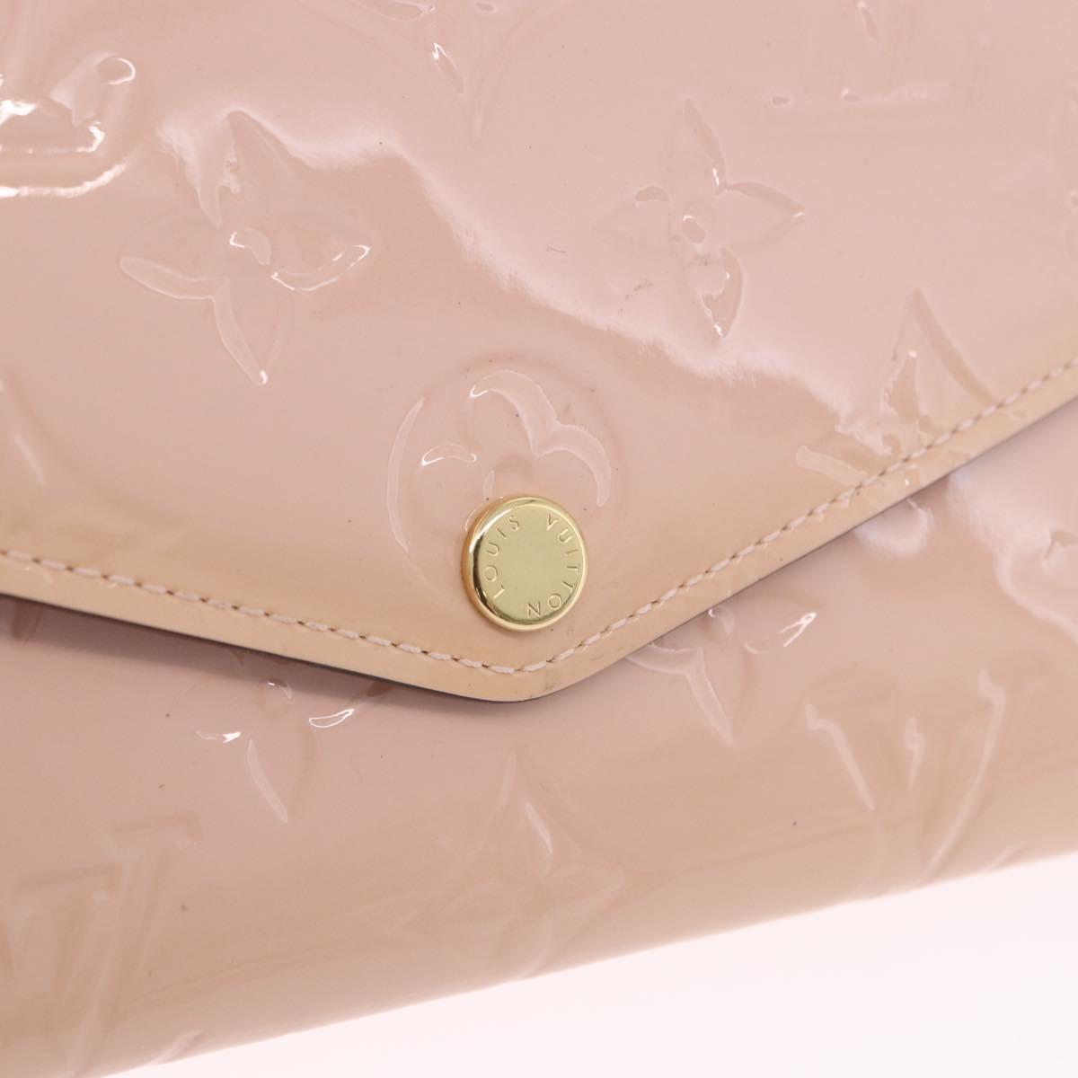 LOUIS VUITTON Vernis Portefeuille Sarah Wallet Rose Valerine M61227 Auth hk3948