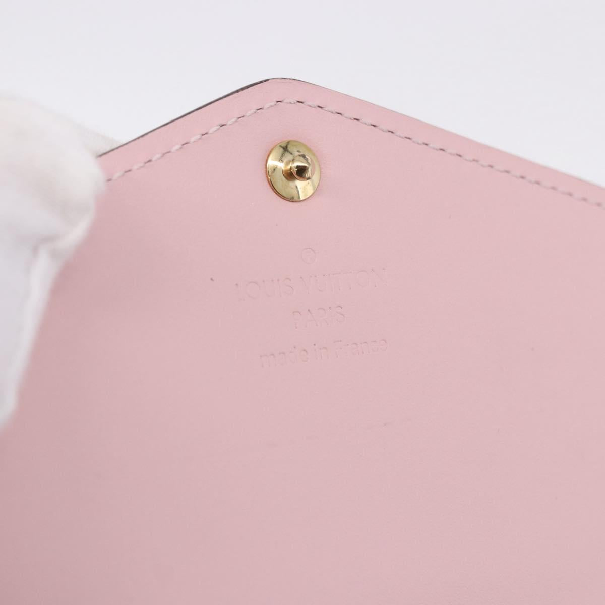 LOUIS VUITTON Vernis Portefeuille Sarah Wallet Rose Valerine M61227 Auth hk3948