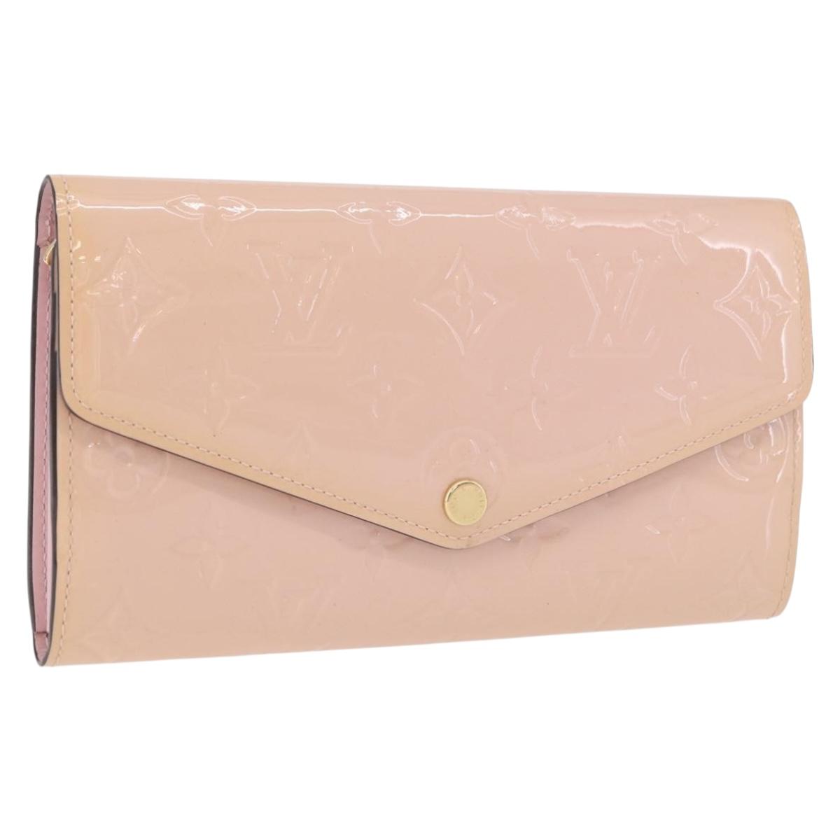 LOUIS VUITTON Vernis Portefeuille Sarah Wallet Rose Valerine M61227 Auth hk3948