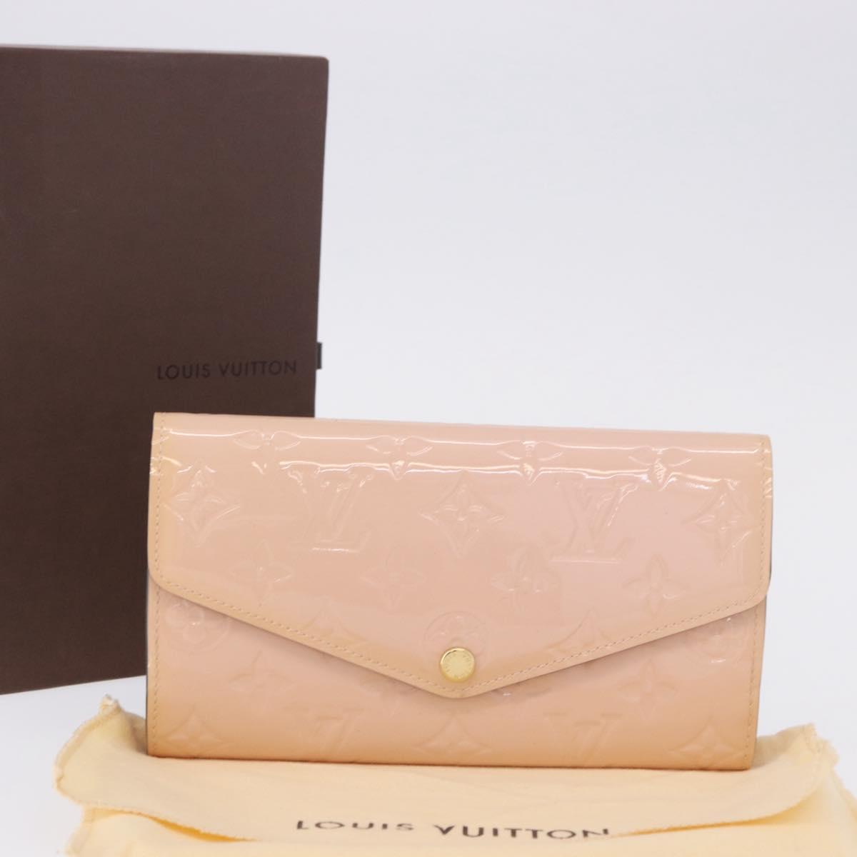 LOUIS VUITTON Vernis Portefeuille Sarah Wallet Rose Valerine M61227 Auth hk3948