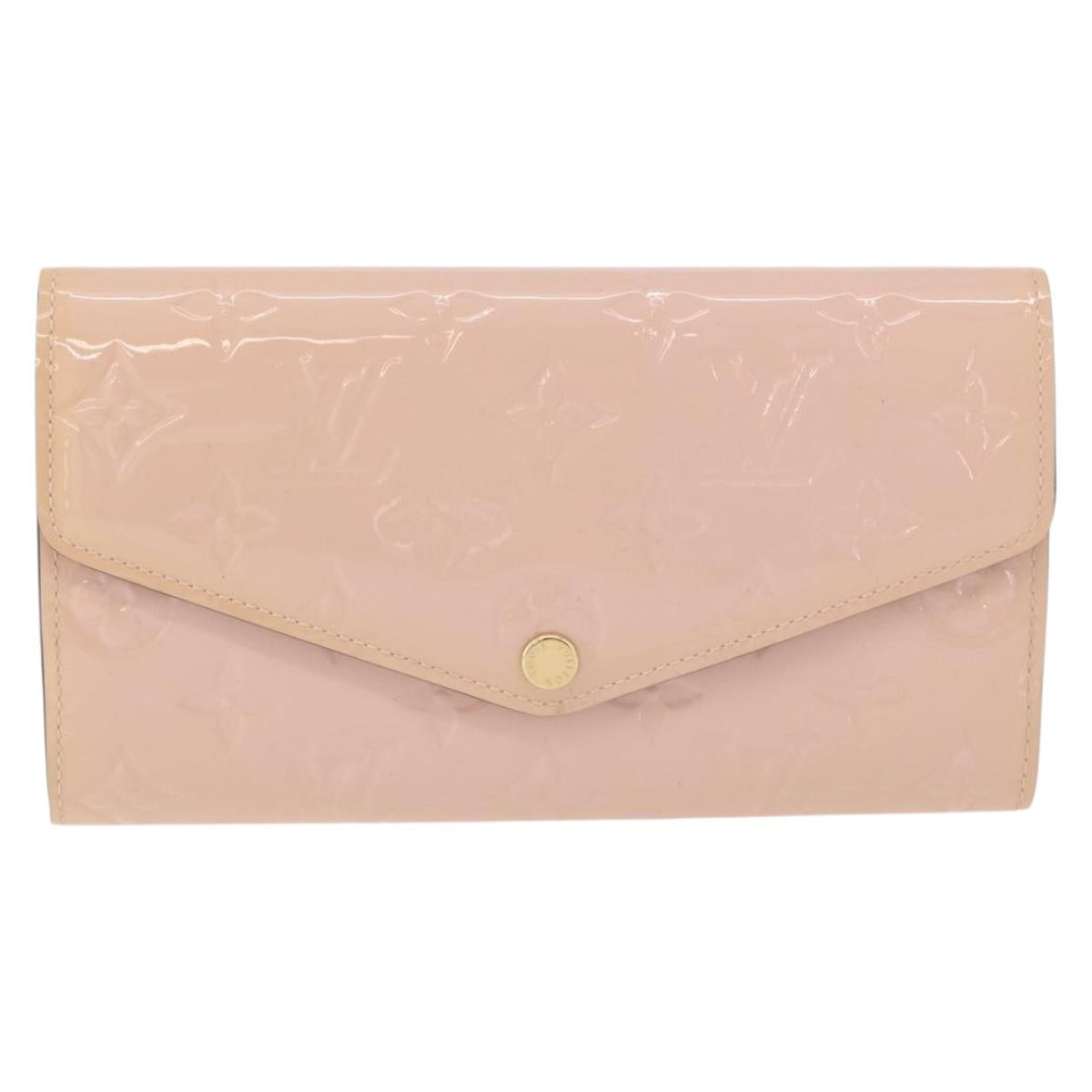 LOUIS VUITTON Vernis Portefeuille Sarah Wallet Rose Valerine M61227 Auth hk3948