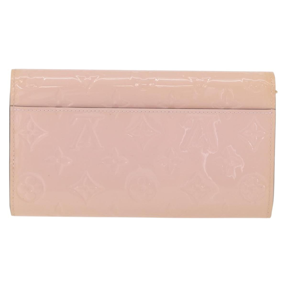 LOUIS VUITTON Vernis Portefeuille Sarah Wallet Rose Valerine M61227 Auth hk3948