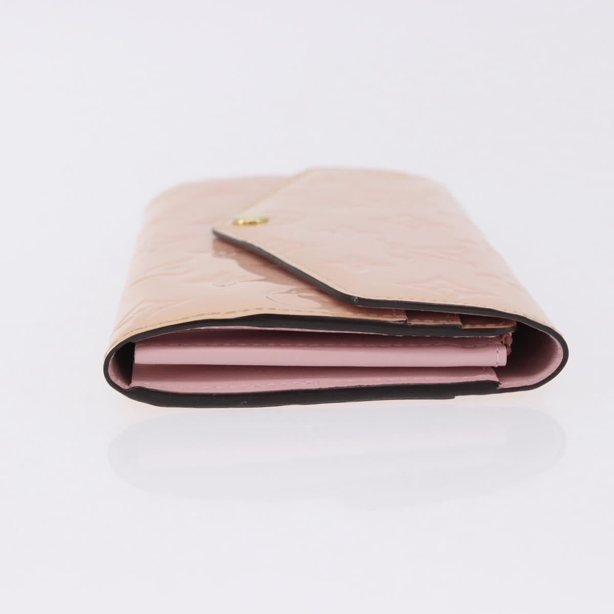 LOUIS VUITTON Vernis Portefeuille Sarah Wallet Rose Valerine M61227 Auth hk3948