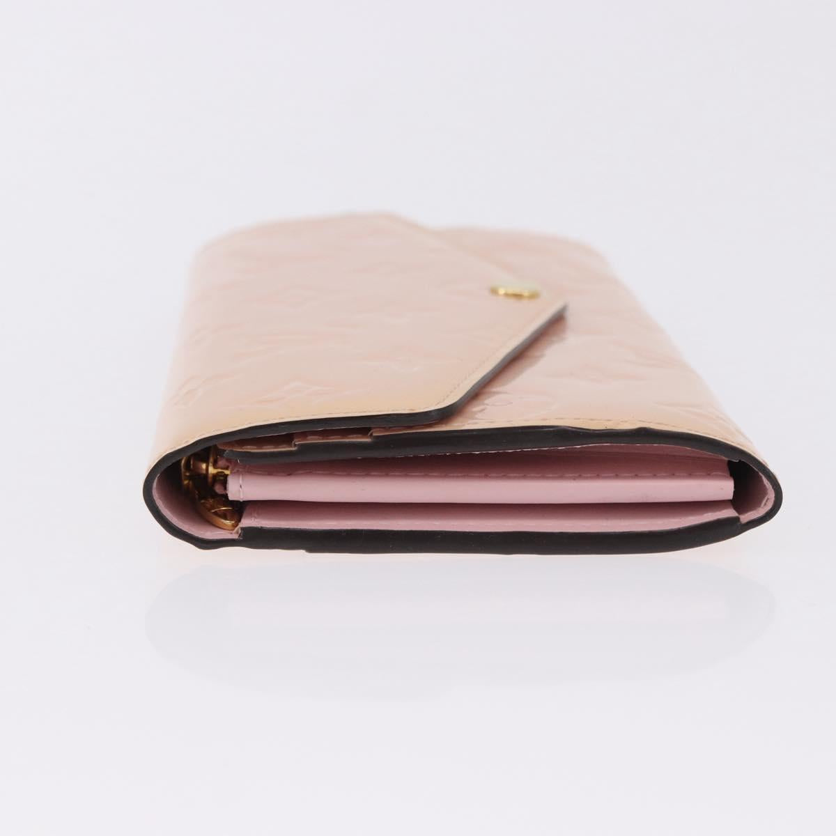LOUIS VUITTON Vernis Portefeuille Sarah Wallet Rose Valerine M61227 Auth hk3948
