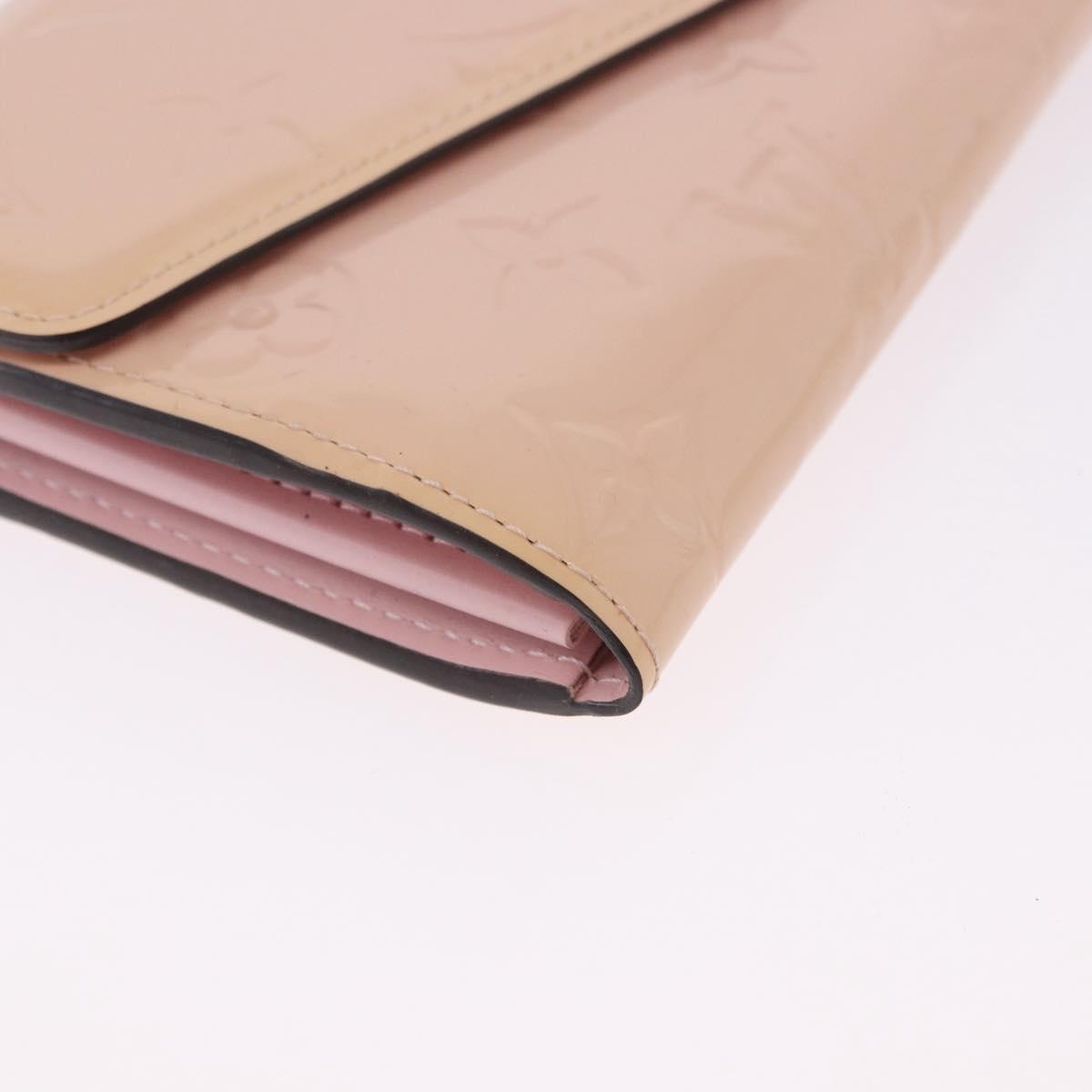 LOUIS VUITTON Vernis Portefeuille Sarah Wallet Rose Valerine M61227 Auth hk3948