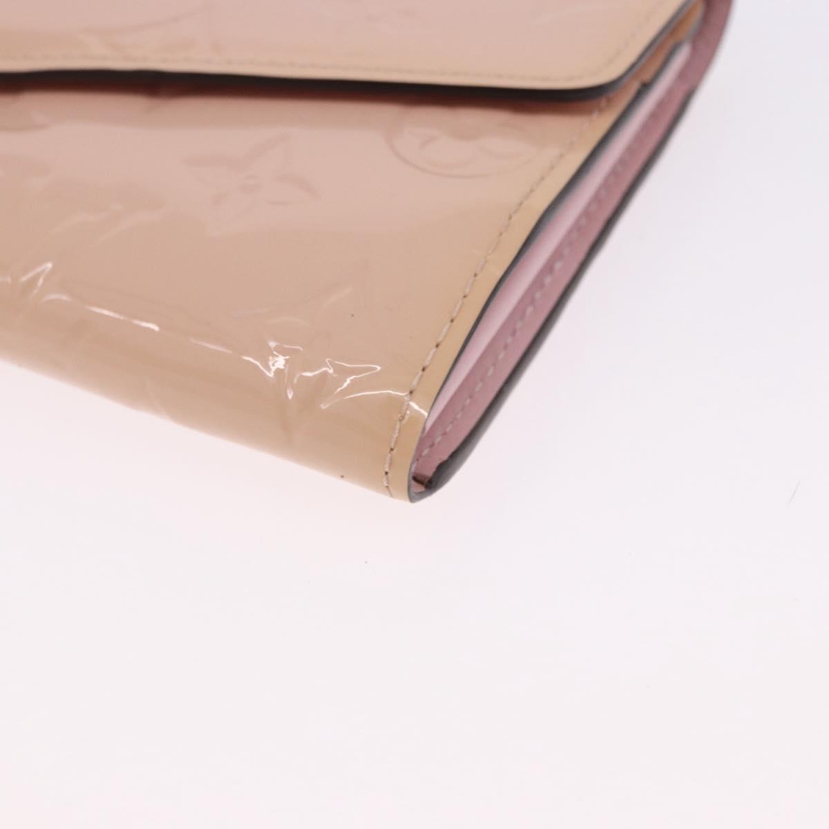 LOUIS VUITTON Vernis Portefeuille Sarah Wallet Rose Valerine M61227 Auth hk3948