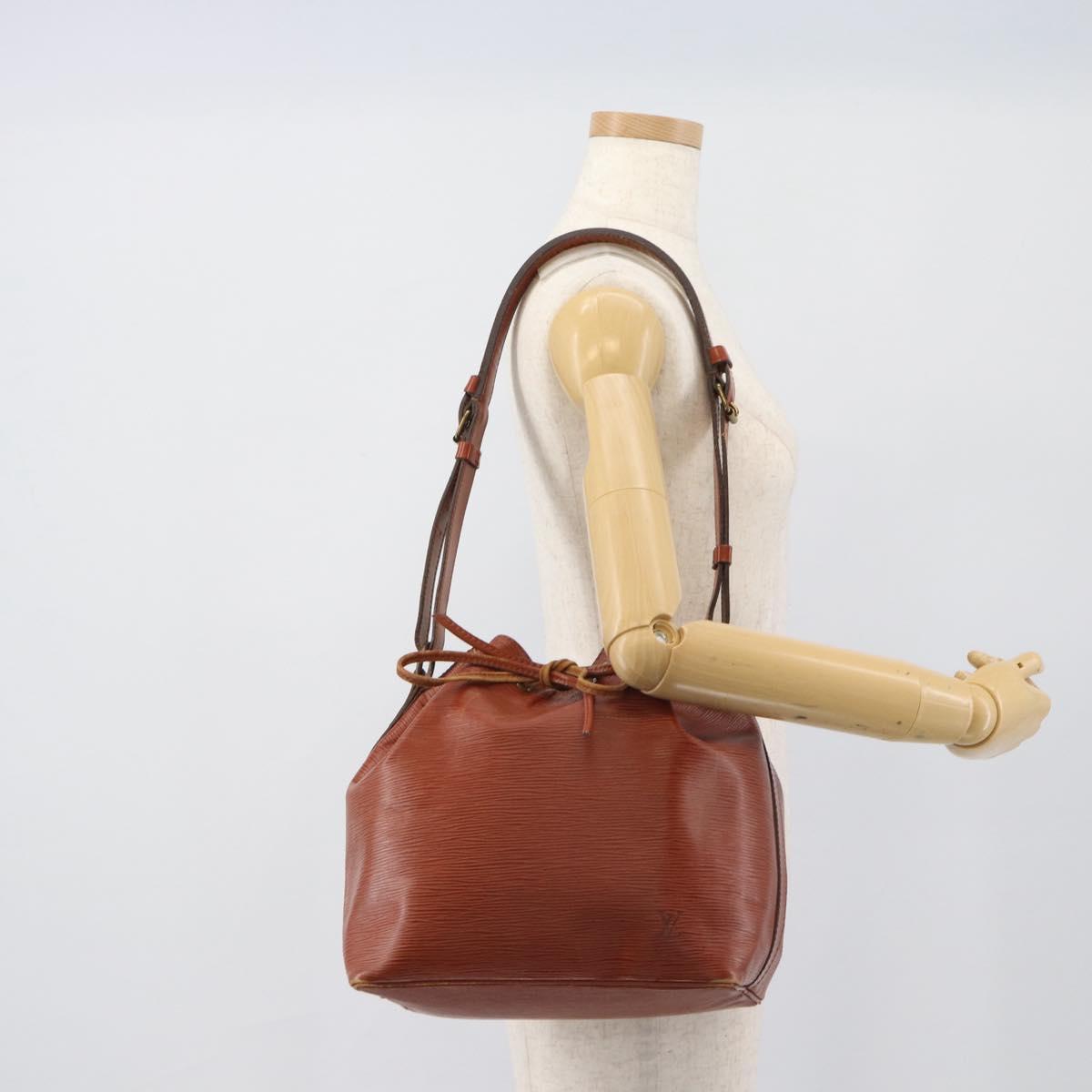 LOUIS VUITTON Epi Petit Noe Shoulder Bag Brown M44103 LV Auth hk3950