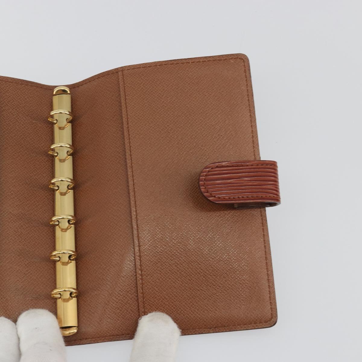 LOUIS VUITTON Epi Agenda PM Day Planner Cover Brown R20053 LV Auth hk3952