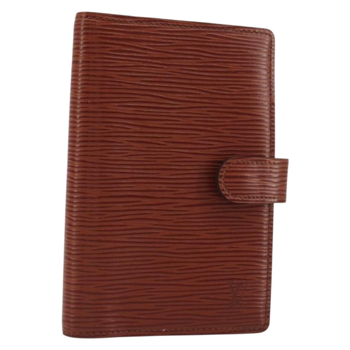 LOUIS VUITTON Epi Agenda PM Day Planner Cover Brown R20053 LV Auth hk3952