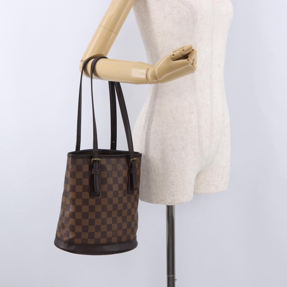 LOUIS VUITTON Damier Ebene Marais Shoulder Bag N42240 LV Auth hk3963