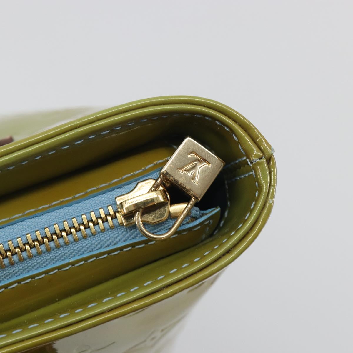 LOUIS VUITTON Monogram Vernis Houston Hand Bag Baby Blue M91005 LV Auth hk3972