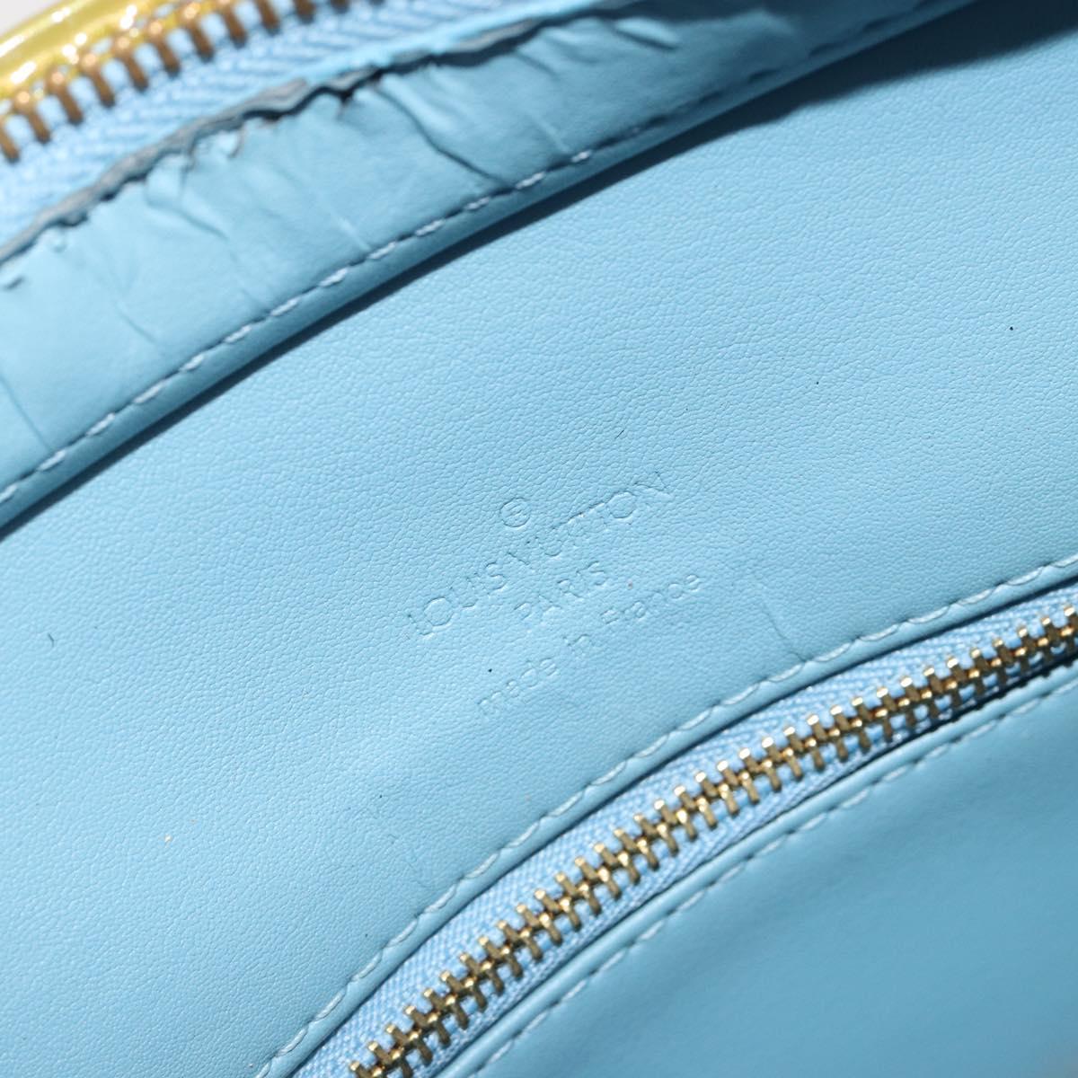 LOUIS VUITTON Monogram Vernis Houston Hand Bag Baby Blue M91005 LV Auth hk3972