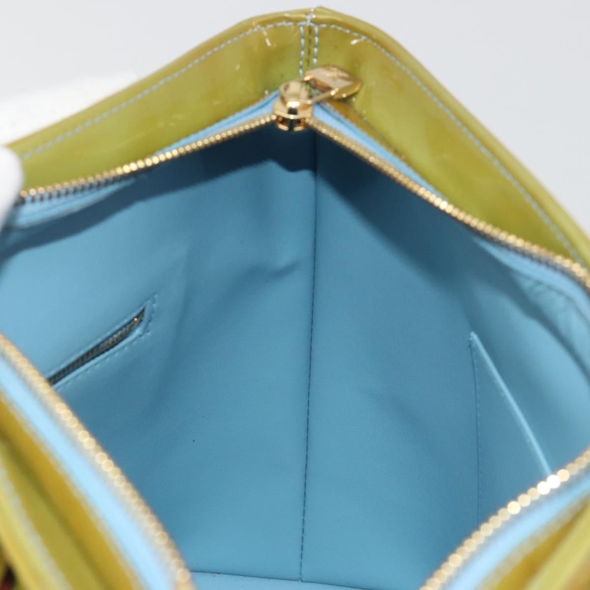 LOUIS VUITTON Monogram Vernis Houston Hand Bag Baby Blue M91005 LV Auth hk3972