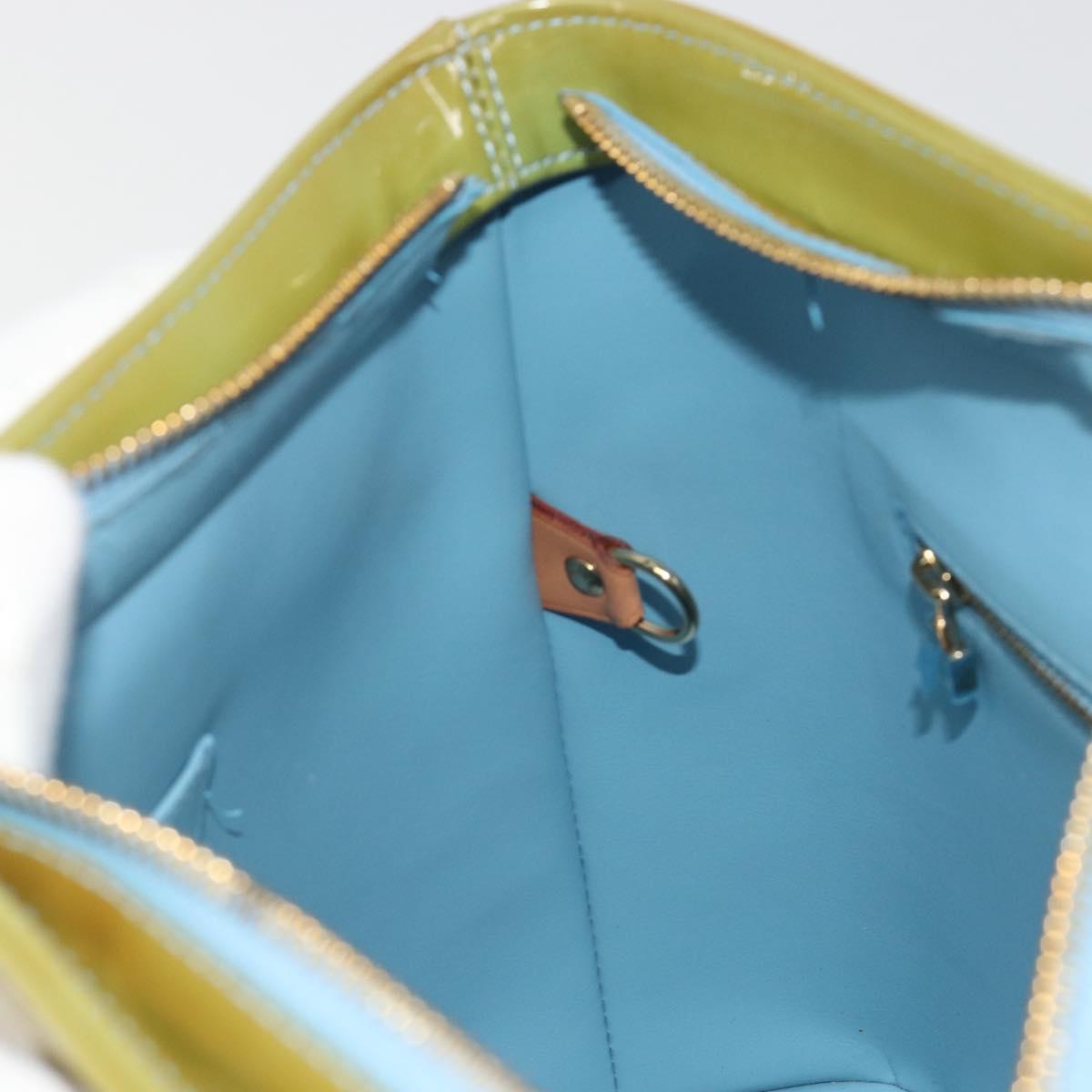 LOUIS VUITTON Monogram Vernis Houston Hand Bag Baby Blue M91005 LV Auth hk3972