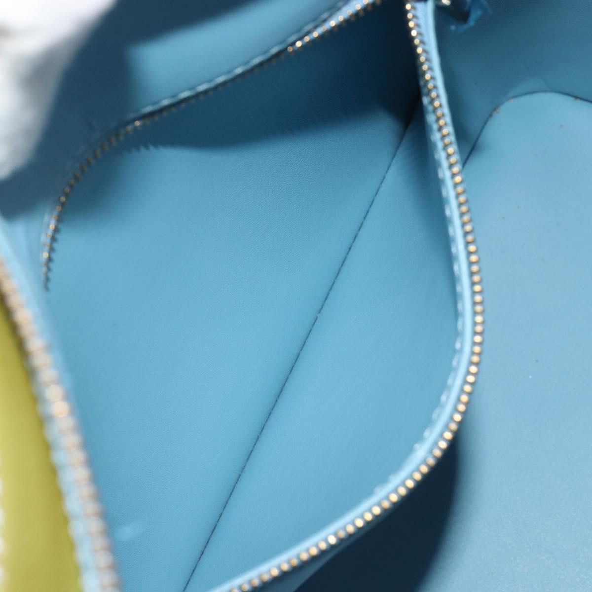 LOUIS VUITTON Monogram Vernis Houston Hand Bag Baby Blue M91005 LV Auth hk3972