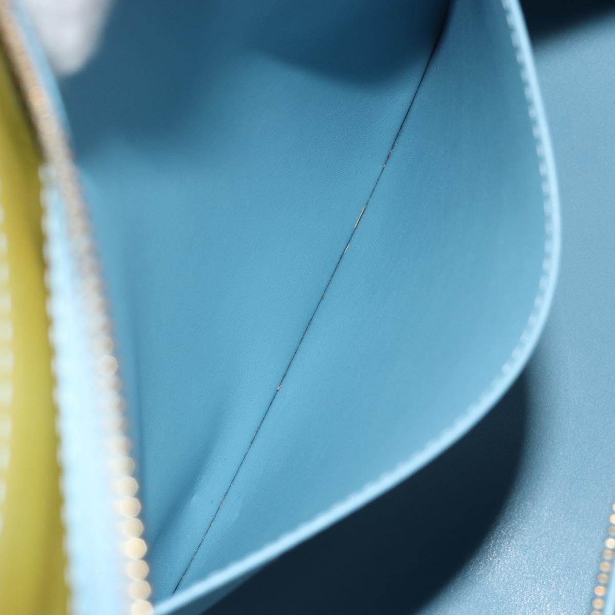 LOUIS VUITTON Monogram Vernis Houston Hand Bag Baby Blue M91005 LV Auth hk3972