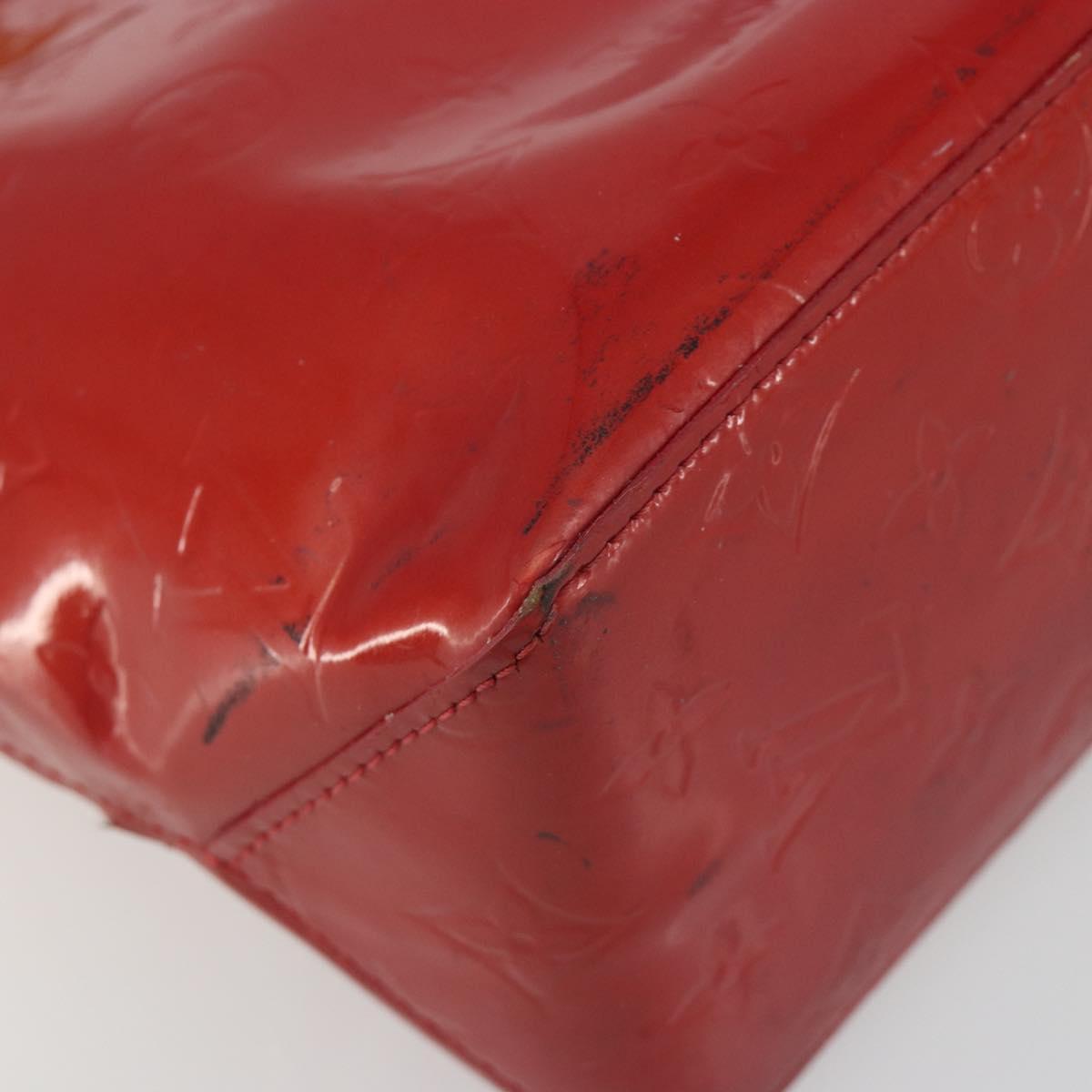 LOUIS VUITTON Monogram Vernis Reade PM Hand Bag Red Rouge M91088 LV Auth hk3973