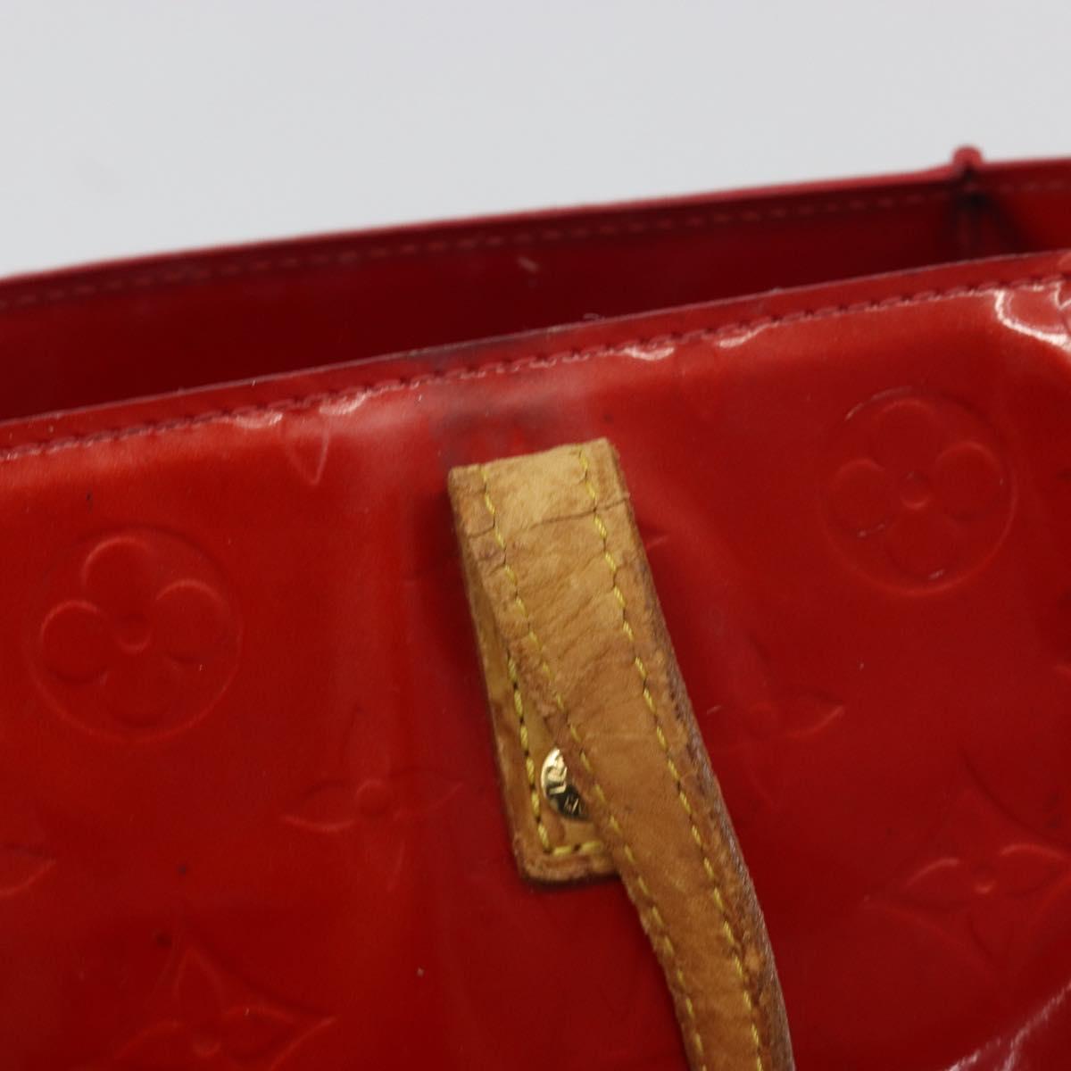 LOUIS VUITTON Monogram Vernis Reade PM Hand Bag Red Rouge M91088 LV Auth hk3973