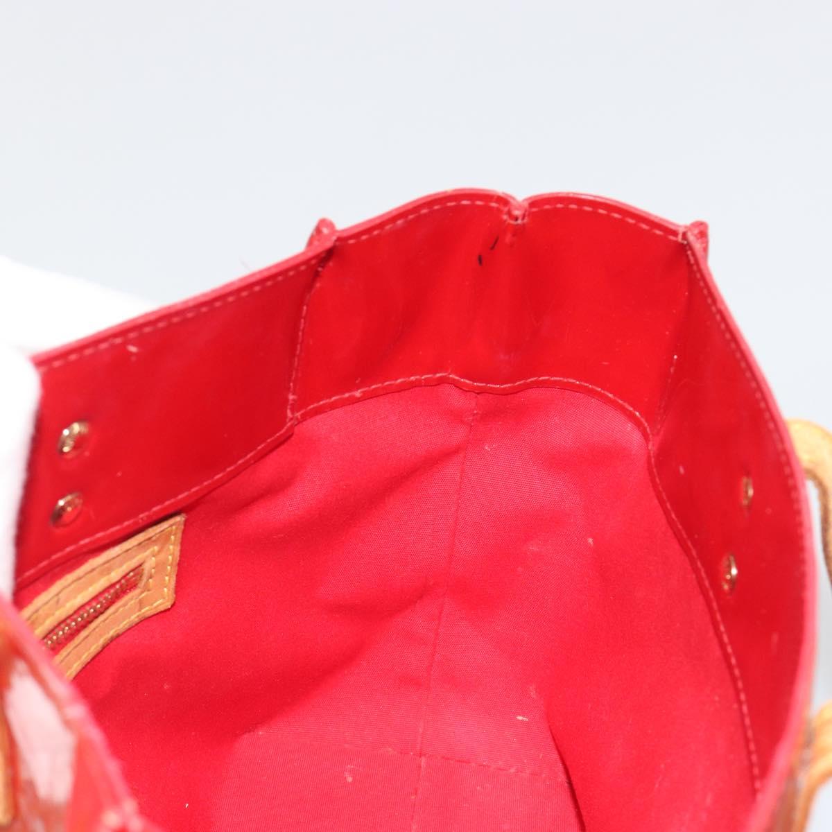 LOUIS VUITTON Monogram Vernis Reade PM Hand Bag Red Rouge M91088 LV Auth hk3973