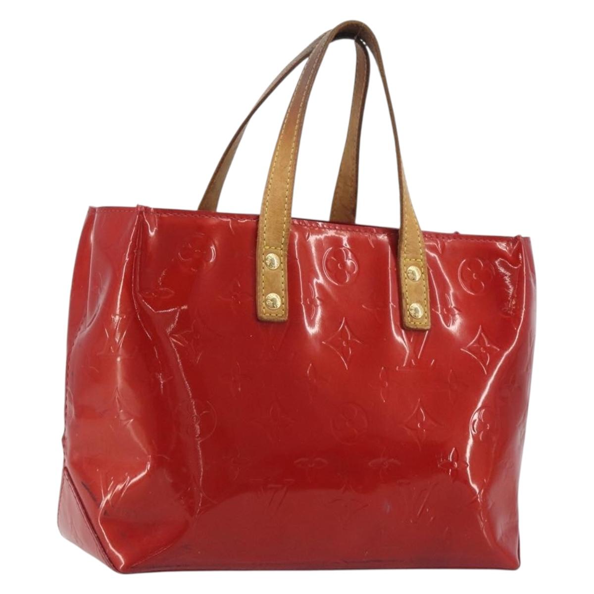 LOUIS VUITTON Monogram Vernis Reade PM Hand Bag Red Rouge M91088 LV Auth hk3973