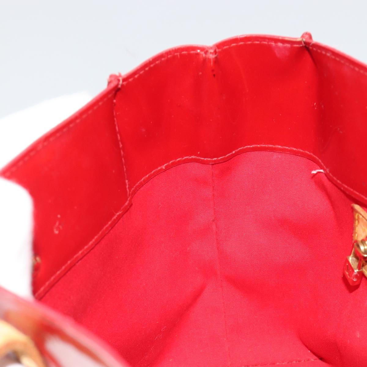 LOUIS VUITTON Monogram Vernis Reade PM Hand Bag Red Rouge M91088 LV Auth hk3973
