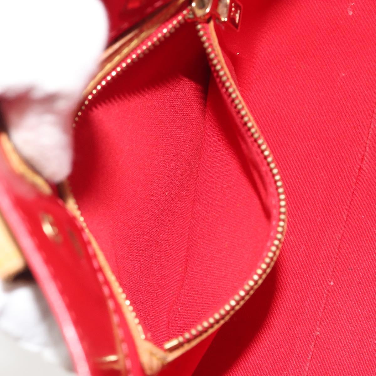 LOUIS VUITTON Monogram Vernis Reade PM Hand Bag Red Rouge M91088 LV Auth hk3973